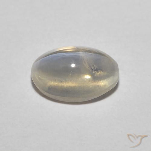 0.85カラットの天然非常に薄い茶色シリマナイトキャッツアイ、楕円形、半透明