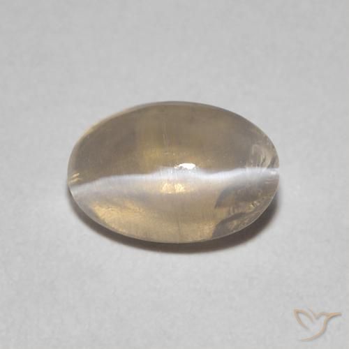0.89ct 天然 薄いトルティーヤブラウン シリマナイトキャッツアイ, 楕円形, 透明