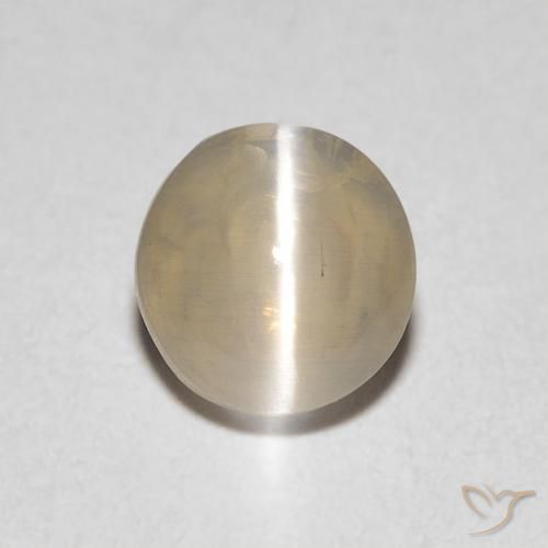 1.04ct 天然 非常に薄い茶色 シリマナイトキャッツアイ, 楕円形, 透明