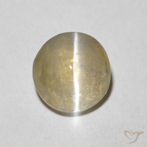 1.45ct 天然 薄いトルティーヤブラウン シリマナイトキャッツアイ, 楕円形, 透明
