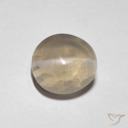 1.31ct 天然 非常に薄い茶色 シリマナイトキャッツアイ, 楕円形, 透明