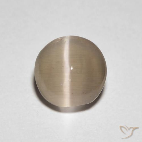 1.39ct 天然 ウォーム薄いブラウン シリマナイトキャッツアイ, 楕円形, 透明