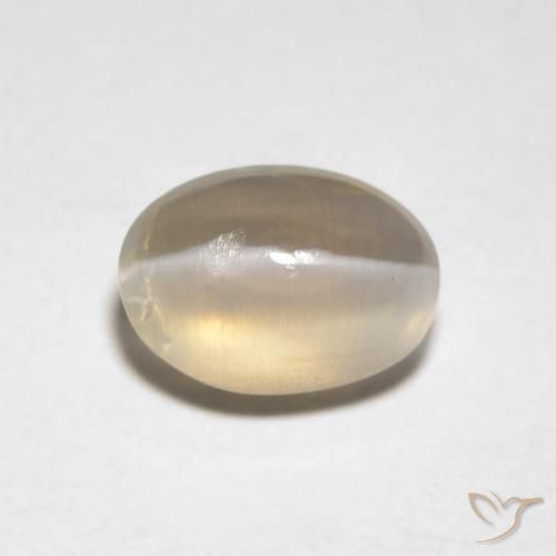 0.98ct 天然 薄いトルティーヤブラウン シリマナイトキャッツアイ, 楕円形, 透明