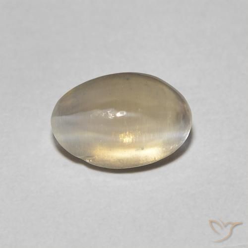 1.08ct 天然 薄いトルティーヤブラウン シリマナイトキャッツアイ, 楕円形, 透明