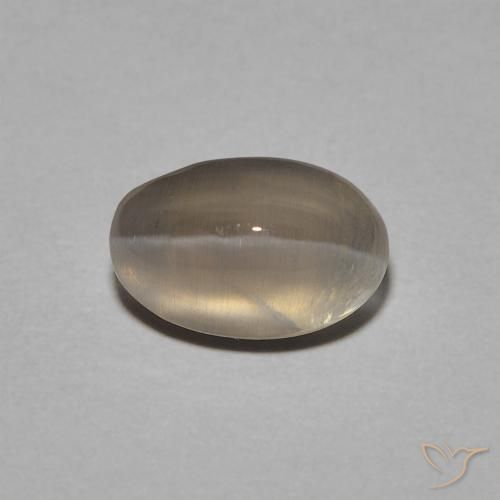 1.40ct 天然 非常に薄い茶色 シリマナイトキャッツアイ, 楕円形, 透明