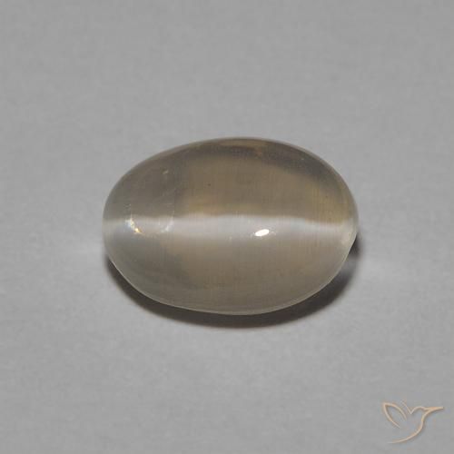 1.05ct 天然 薄いイエローブラウン シリマナイトキャッツアイ, 楕円形, 透明