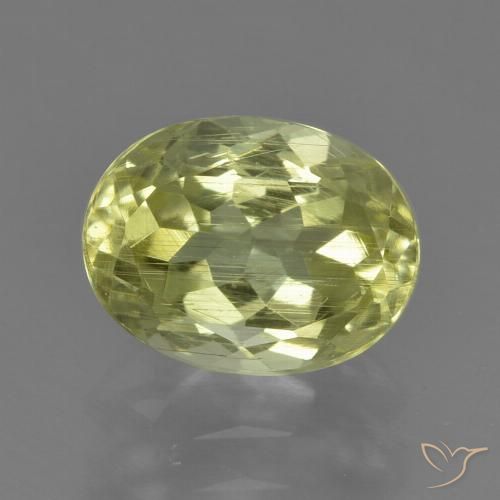 1.98ct 天然 緑ががかったイエロー シリマナイト, 楕円形, VS