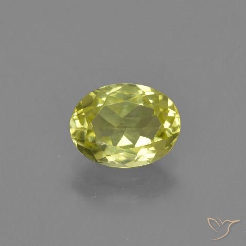 1.38ct 天然 レモンイエロー シリマナイト, 楕円形, VS-SI