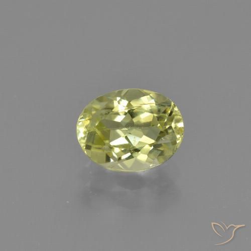 1.33ct 天然 緑ががかったイエロー シリマナイト, 楕円形, VS-SI