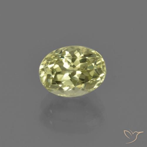 1.73ct 天然 薄いクリームイエロー シリマナイト, 楕円形, VVS-VS