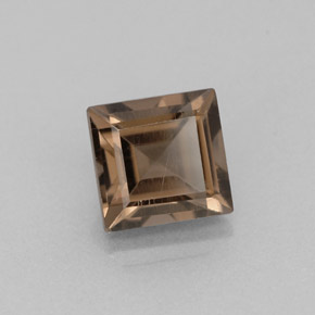 1.11カラットの天然スモーキーブラウンスモーキークォーツ（6.1×6 mm・四角）