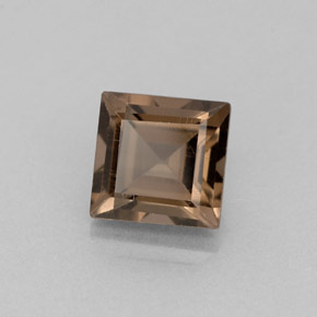1.11カラットの天然スモーキーブラウンスモーキークォーツ（6.1×6 mm・四角）