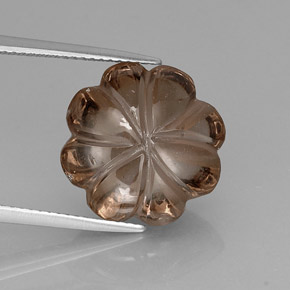 9.71カラットの天然スモーキーブラウンスモーキークォーツ（14.8×14.7 mm・透明）