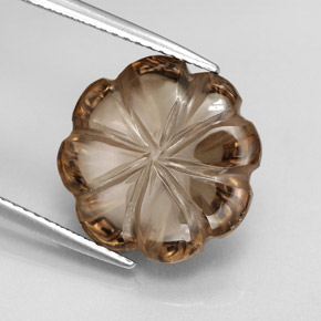 9.08カラットの天然ライトスモーキーブラウンスモーキークォーツ、透明、透明/半透明