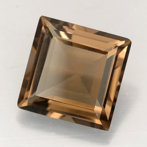 3.95カラットの天然スモーキーブラウンスモーキークォーツ（10.1×10 mm・四角）