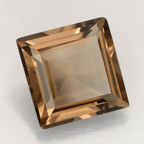 3.95カラットの天然スモーキーブラウンスモーキークォーツ（10.1×10 mm・四角）