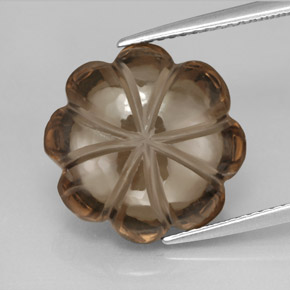 8.91カラットの天然スモーキーブラウンスモーキークォーツ（14.3×14.2 mm・透明）