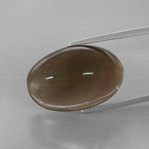 32.73カラットの天然スモーキーブラウンスモーキークォーツ（24.2×16 mm・透明）