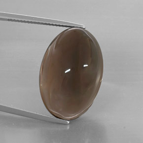 32.73カラットの天然スモーキーブラウンスモーキークォーツ（24.2×16 mm・透明）