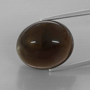 32.19カラットの天然スモーキーブラウンスモーキークォーツ（29.1×17.7 mm・透明）