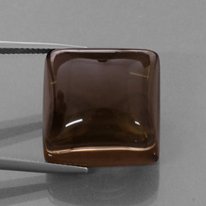 44.13カラットの天然スモーキーブラウンスモーキークォーツ（19×18.9 mm・透明）