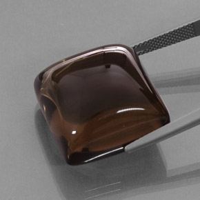 44.13カラットの天然スモーキーブラウンスモーキークォーツ（19×18.9 mm・透明）