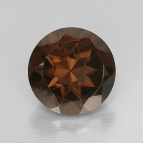 11.41カラットの天然スモーキーブラウンスモーキークォーツ（14.95 mm・ラウンドカット）