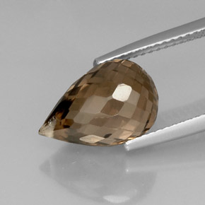 5.83カラットの天然スモーキーブラウンスモーキークォーツ（13.2×8.8 mm・ブリオレット）