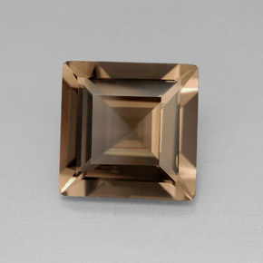 3.88カラットの天然スモーキーブラウンスモーキークォーツ（10.2×10.1 mm・四角）