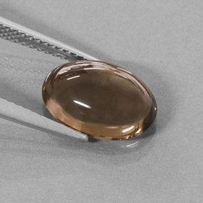 3.43カラットの天然スモーキーブラウンスモーキークォーツ（12.1×8.2 mm・オーバルカット）