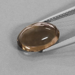 3.43カラットの天然スモーキーブラウンスモーキークォーツ（12.1×8.2 mm・オーバルカット）