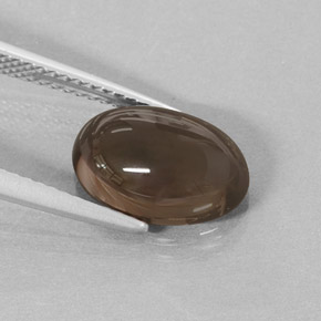 3.47カラットの天然スモーキーブラウンスモーキークォーツ（11.9×8.2 mm・オーバルカット）