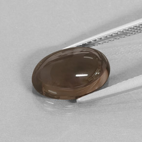 3.47カラットの天然スモーキーブラウンスモーキークォーツ（11.9×8.2 mm・オーバルカット）