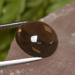 6.82カラットの天然Chocolate Brown スモーキークォーツ（12.07 mm・ラウンドカット）