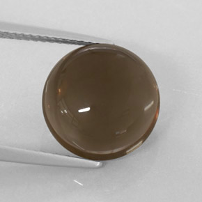 6.99カラットの天然スモーキーブラウンスモーキークォーツ（12.28 mm・透明）