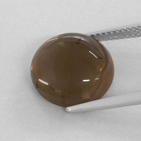 6.99カラットの天然スモーキーブラウンスモーキークォーツ（12.28 mm・透明）
