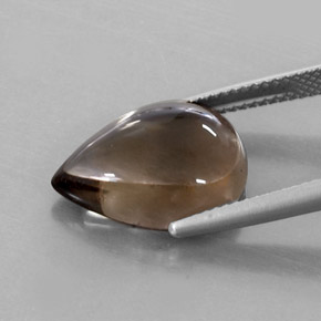 7.79カラットの天然スモーキーブラウンスモーキークォーツ（15.9×11.8 mm・洋梨の形）
