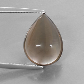 8.58カラットの天然スモーキーブラウンスモーキークォーツ（16.1×12.1 mm・洋梨の形）