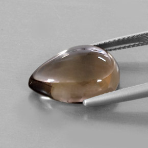 8.58カラットの天然スモーキーブラウンスモーキークォーツ（16.1×12.1 mm・洋梨の形）