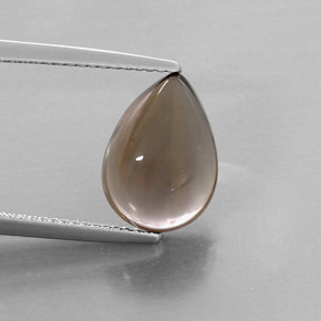 4.55カラットの天然スモーキーブラウンスモーキークォーツ（12.9×9.2 mm・洋梨の形）