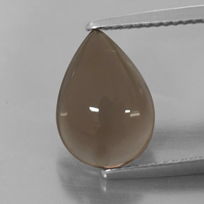 4.05カラットの天然スモーキーブラウンスモーキークォーツ（12.9×9.1 mm・透明）