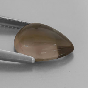 4.05カラットの天然スモーキーブラウンスモーキークォーツ（12.9×9.1 mm・透明）