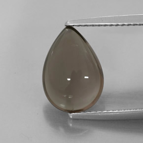 3.83カラットの天然スモーキーブラウンスモーキークォーツ（12.8×9 mm・透明）