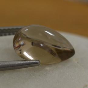 4.19カラットの天然スモーキーブラウンスモーキークォーツ（12.8×9 mm・洋梨の形）