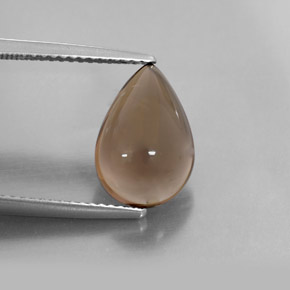 3.68カラットの天然スモーキーブラウンスモーキークォーツ（12.8×8.8 mm・透明）