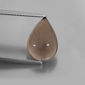 4.39カラットの天然スモーキーブラウンスモーキークォーツ（13.1×9.2 mm・透明）