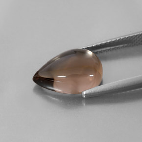 4.39カラットの天然スモーキーブラウンスモーキークォーツ（13.1×9.2 mm・透明）