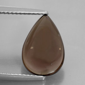 3.86カラットの天然スモーキーブラウンスモーキークォーツ（13.1×9.1 mm・透明）