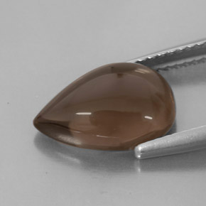3.86カラットの天然スモーキーブラウンスモーキークォーツ（13.1×9.1 mm・透明）
