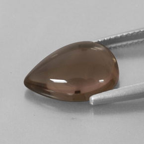 4.53カラットの天然スモーキーブラウンスモーキークォーツ（14.2×10 mm・透明）